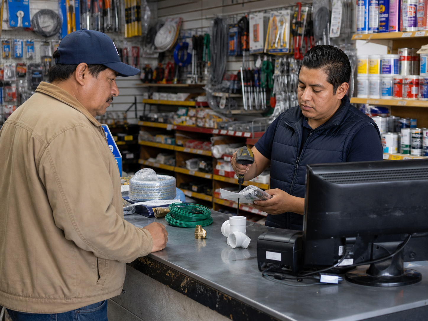 Ferreterías y mostradores técnicos usando punto de venta